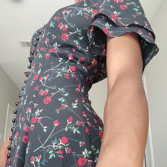 Romantic floral Black Dress with Red roses VINTAGE - Picture 15 of 15